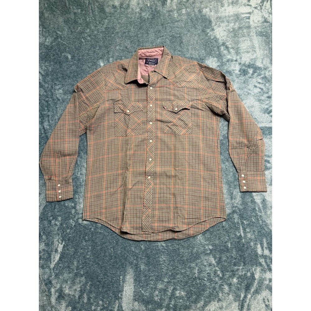 Williams Bay Plaid Western Snap Shirt Mens XL Tall Multicolor Woven